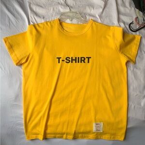 Bright Yellow Graphic T-Shirt with 'T-SHIRT' Print